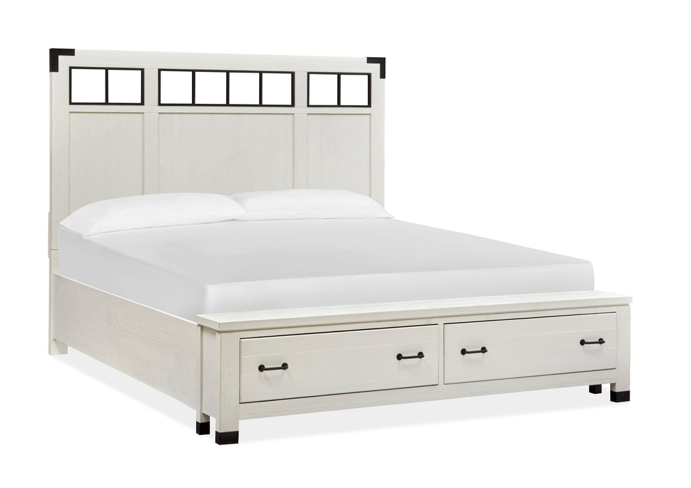 Harper Springs Complete Queen Panel Storage Bed With Metal / Wood Headboard