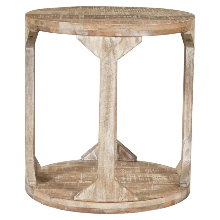 Avni Accent Table in Distressed Natural - Furniture Depot
