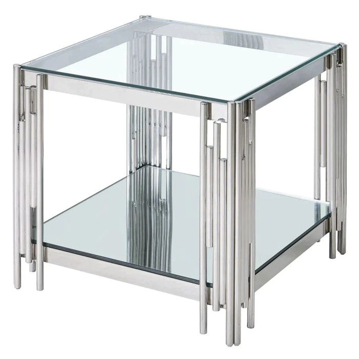 Estrel Large Accent Table in Silver - Furniture Depot