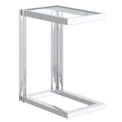 Estrel Small Accent Table in Silver - Furniture Depot