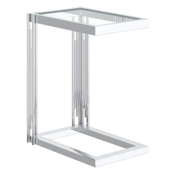 Estrel Small Accent Table in Silver - Furniture Depot