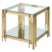 Estrel Large Accent Table in Gold - Furniture Depot