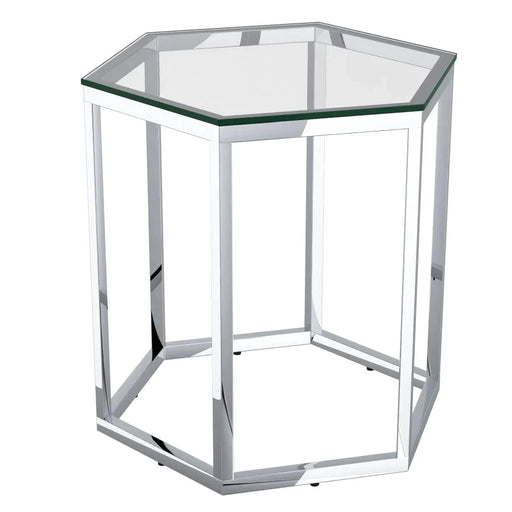 Fleur Accent Table in Silver - Furniture Depot