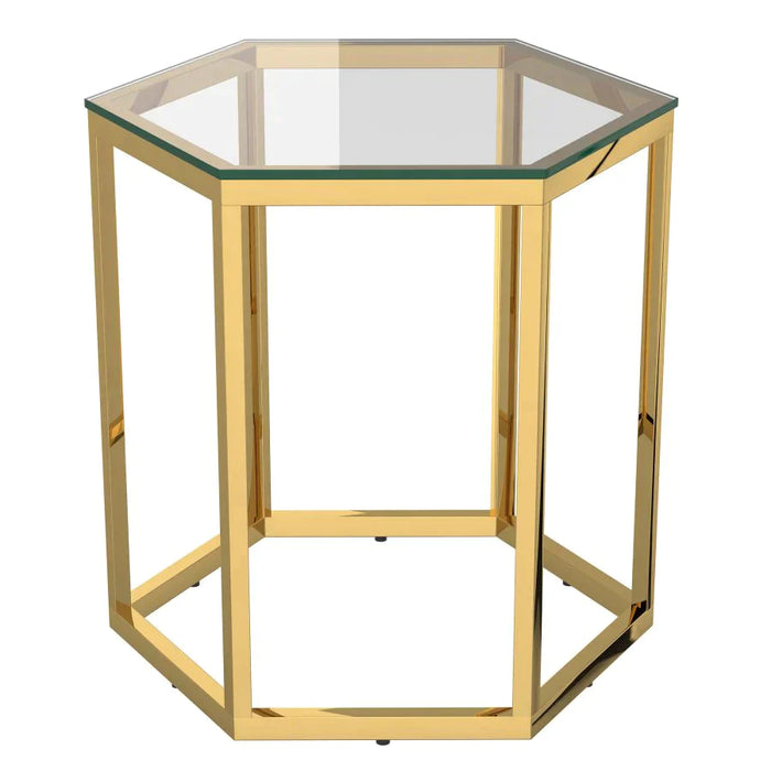 Fleur Accent Table in Gold - Furniture Depot
