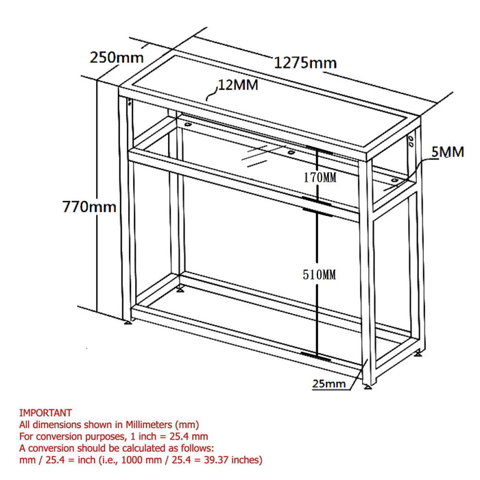 QUINN-CONSOLE TABLE-BLACK - Furniture Depot