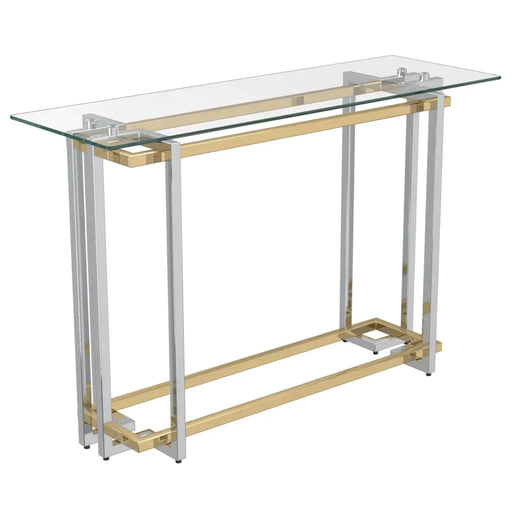 Florina Console Table in Silver and Gold - Furniture Depot