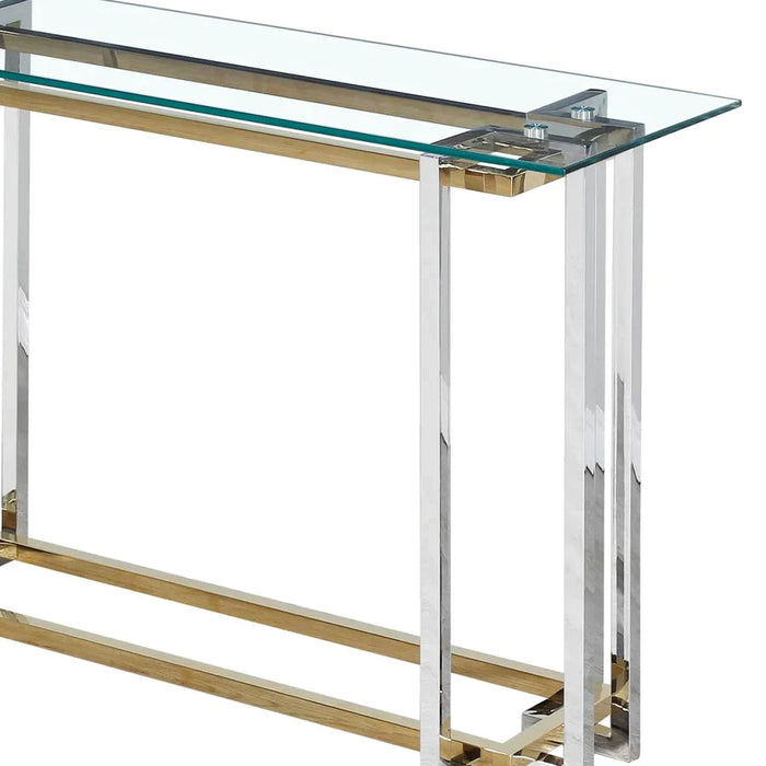 Florina Console Table in Silver and Gold - Furniture Depot