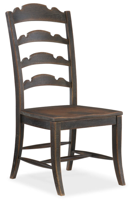 Hill Country Twin Sisters Ladderback Side Chair Black