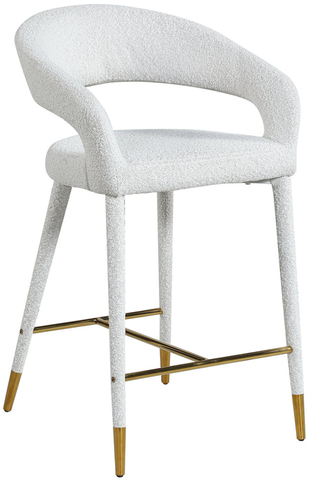 Destiny Cream Fabric Stool - Sterling House Interiors