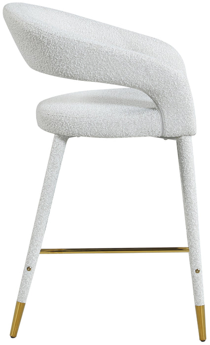 Destiny Cream Fabric Stool - Sterling House Interiors