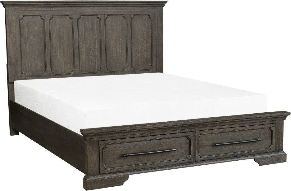 Toulon Queen Platform Bed With Footboard Storage 4pc Set