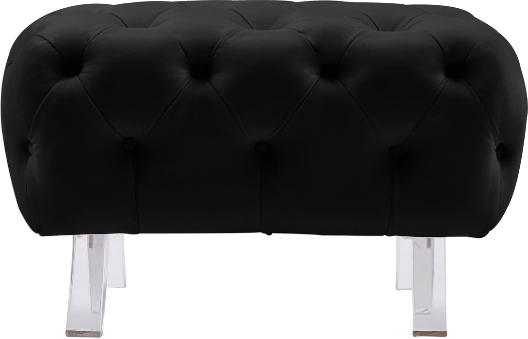 Crescent Velvet Ottoman - Sterling House Interiors