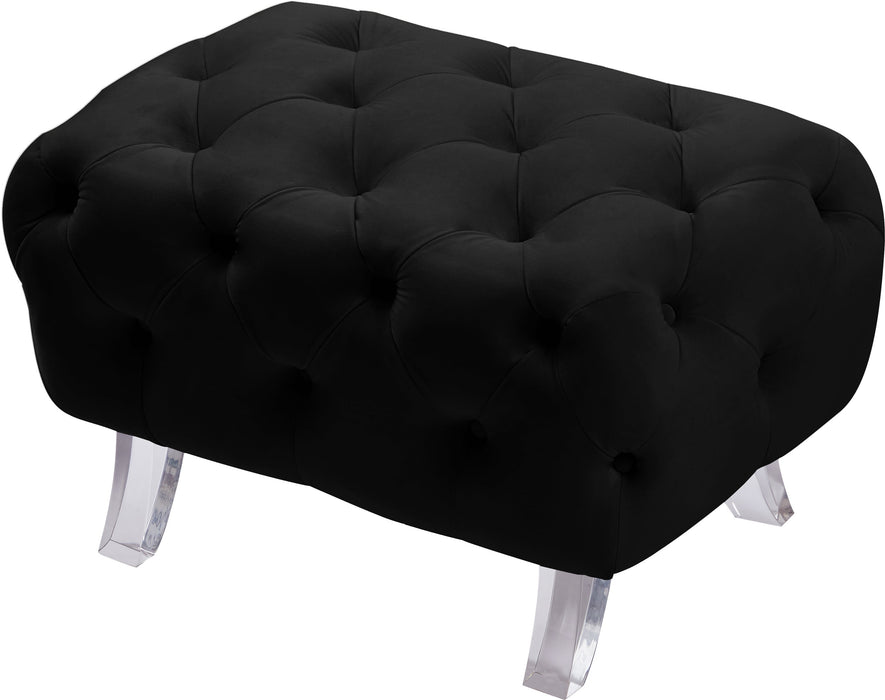 Crescent Velvet Ottoman - Sterling House Interiors