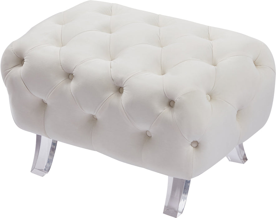 Crescent Velvet Ottoman - Sterling House Interiors