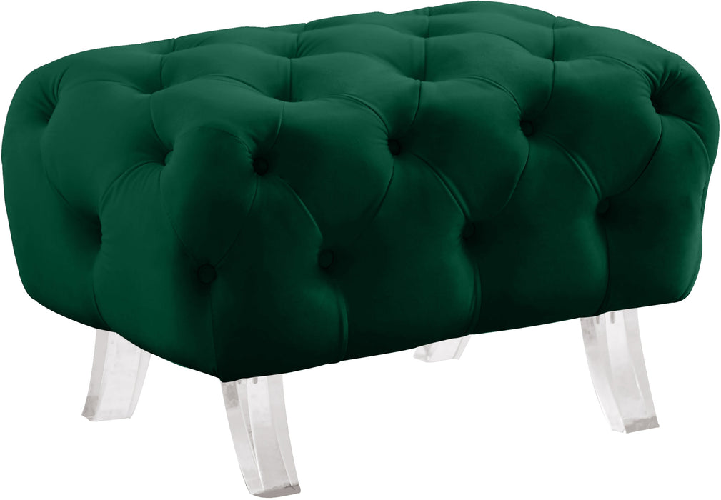 Crescent Velvet Ottoman - Sterling House Interiors