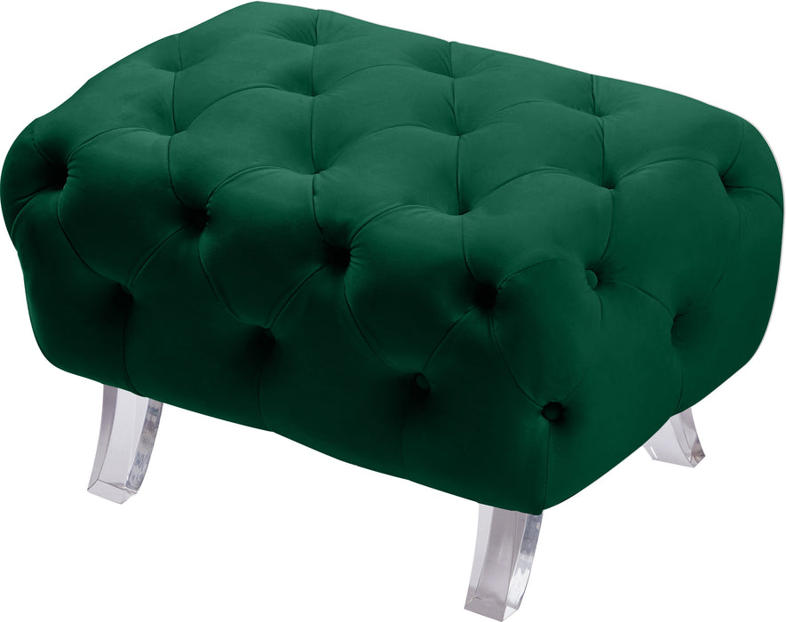 Crescent Velvet Ottoman - Sterling House Interiors