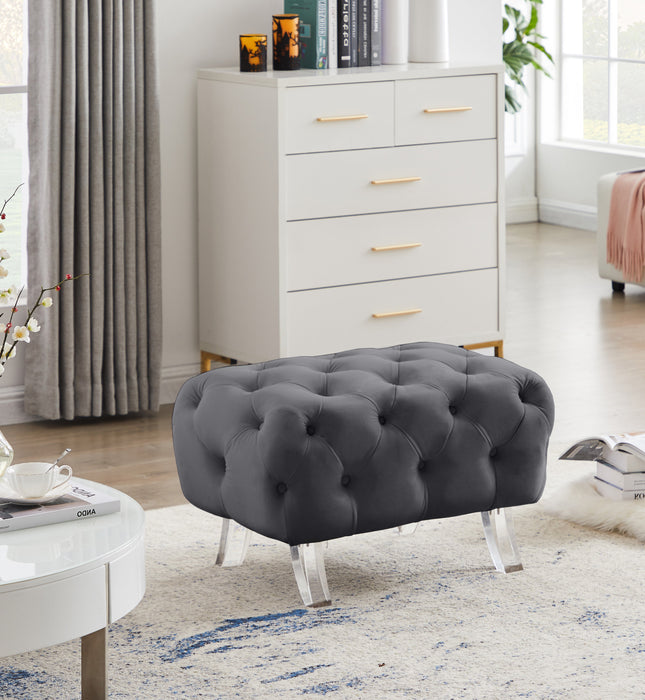 Crescent Velvet Ottoman - Sterling House Interiors