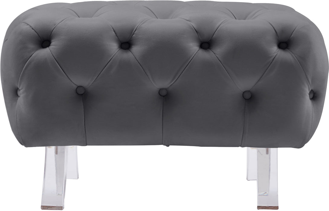 Crescent Velvet Ottoman - Sterling House Interiors