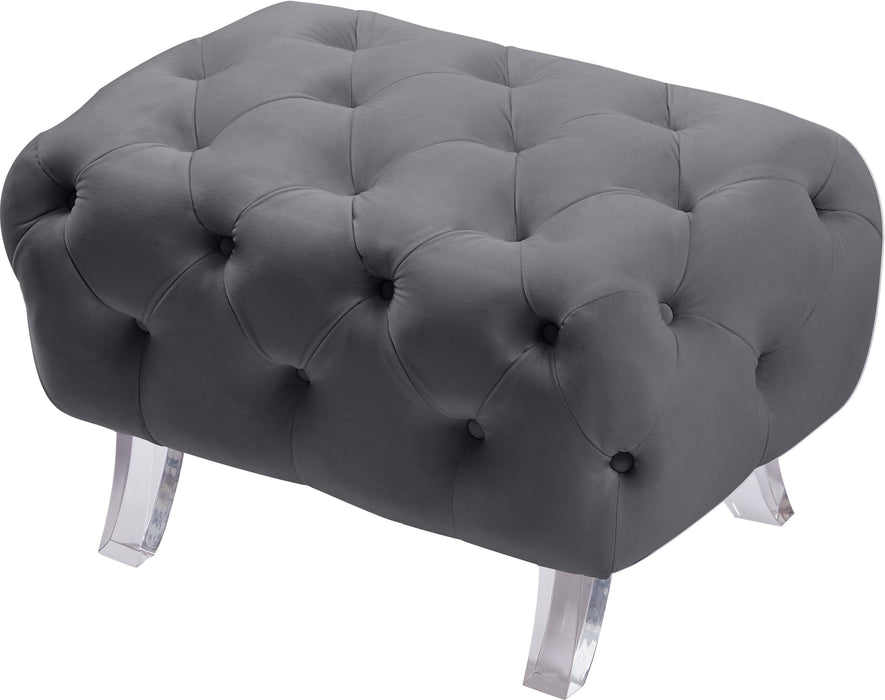 Crescent Velvet Ottoman - Sterling House Interiors