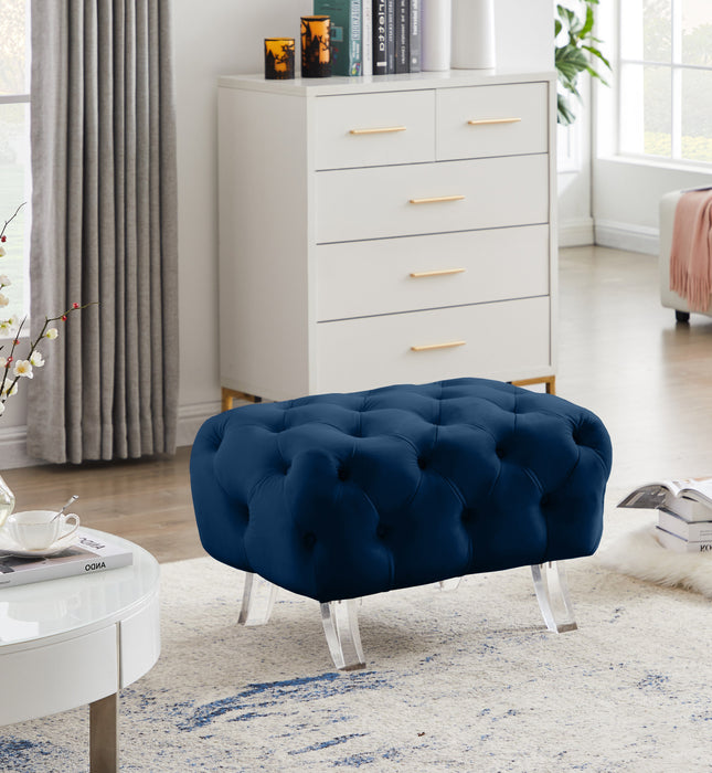 Crescent Velvet Ottoman - Sterling House Interiors