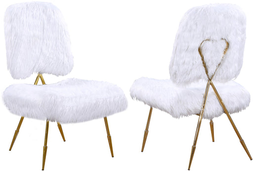 Magnolia White Faux Fur Accent Chair - Sterling House Interiors