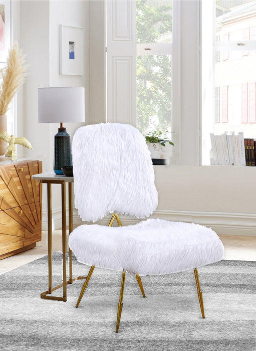 Magnolia White Faux Fur Accent Chair - Sterling House Interiors