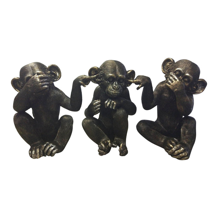 He Did It Chimps (set Of 3) Black