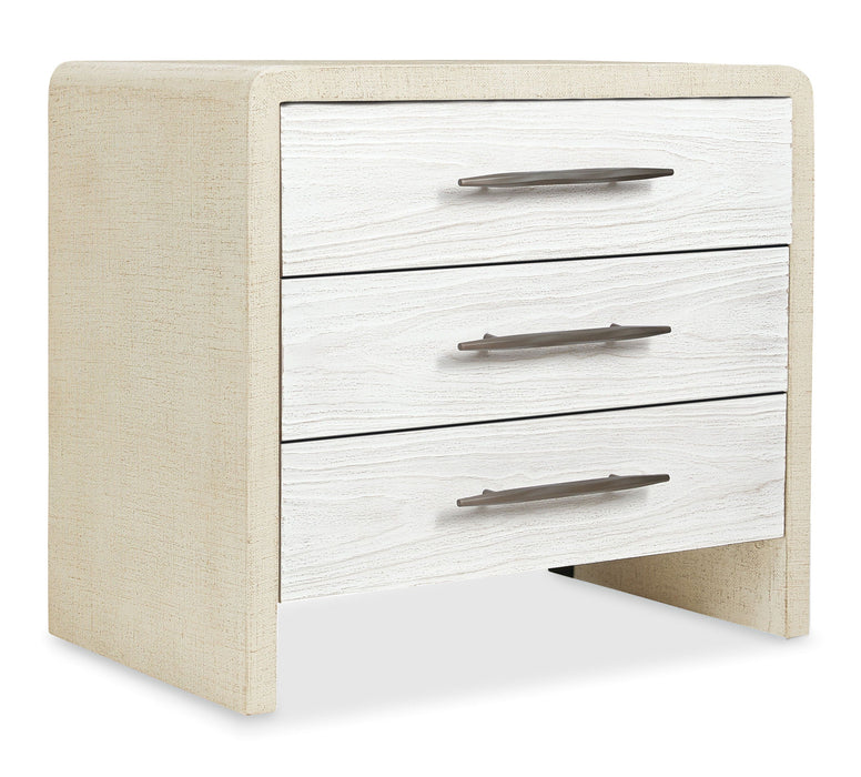 Cascade 3-Drawer Nightstand Beige / White