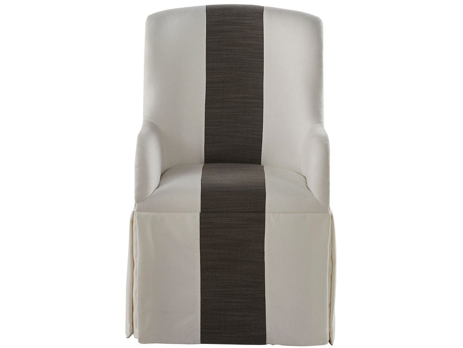 Modern Slip Cover Caster Arm Chair Pearl Silver