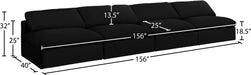Serene Linen Fabric Deluxe Cloud Modular Armless Sofa - Sterling House Interiors