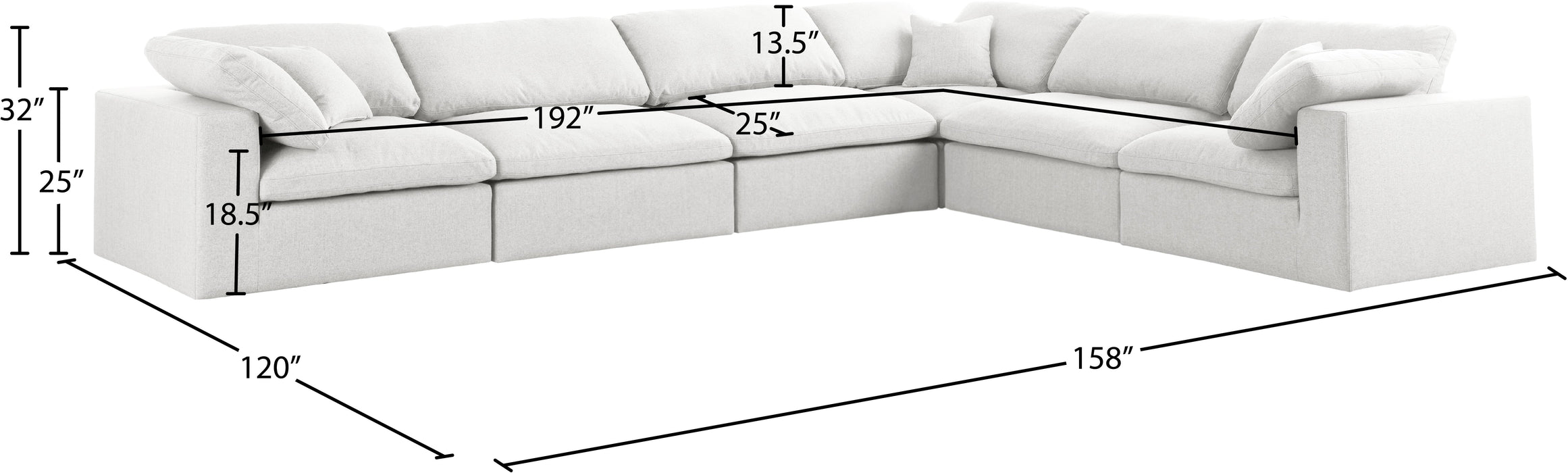 Serene Linen Fabric Deluxe Cloud Modular Sectional - Sterling House Interiors