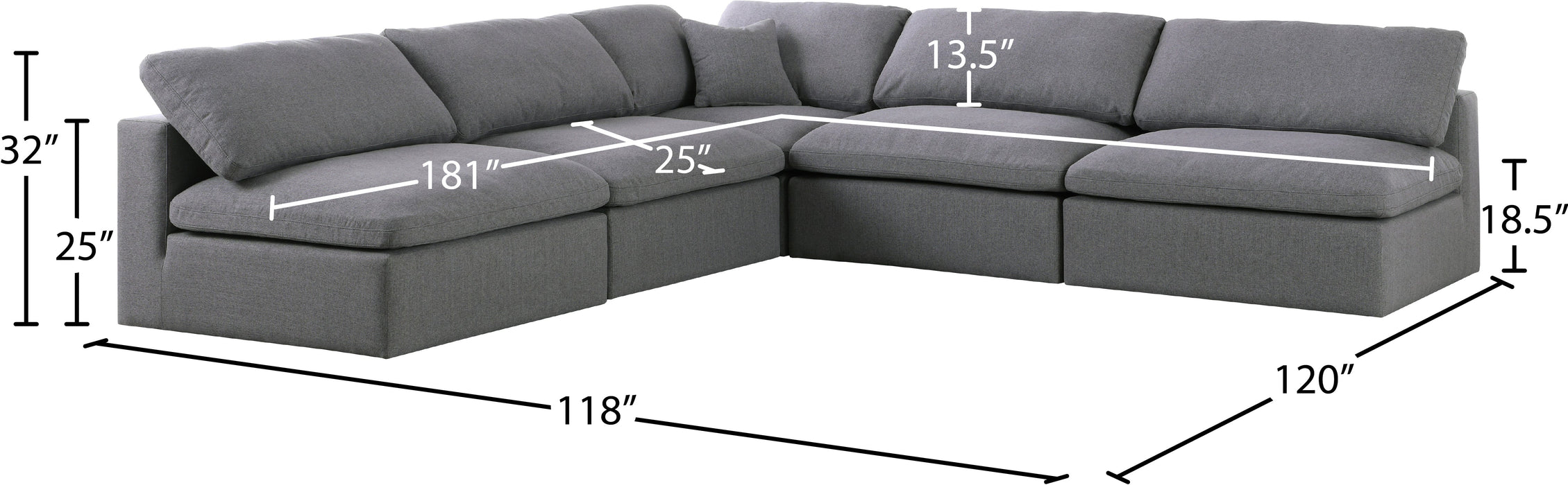 Serene Linen Fabric Deluxe Cloud Modular Sectional - Sterling House Interiors