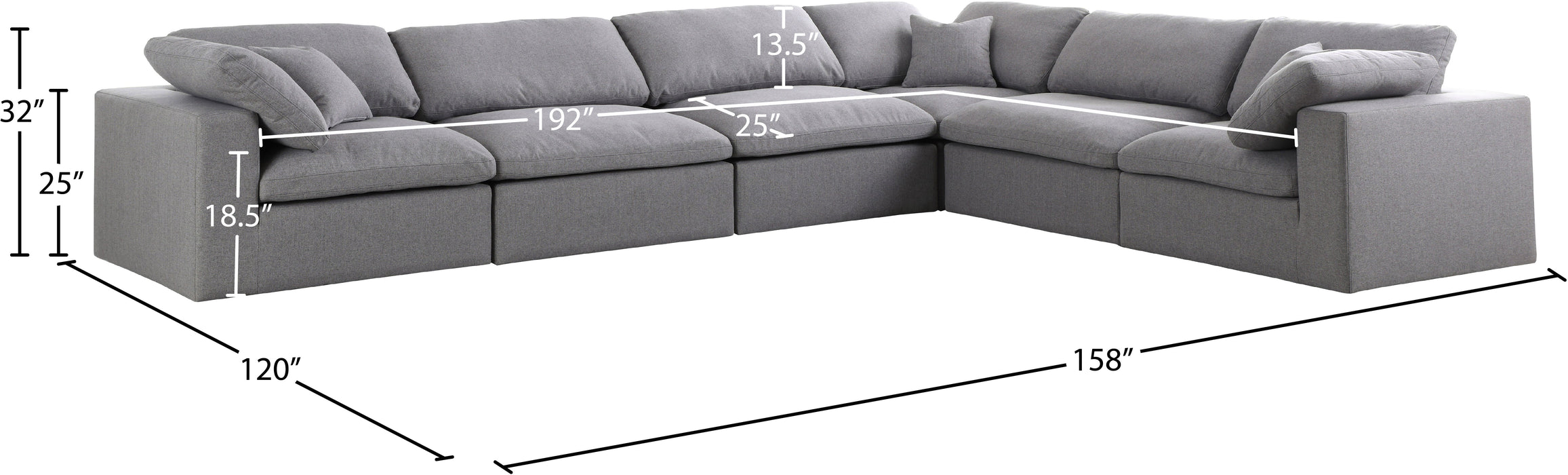 Serene Linen Fabric Deluxe Cloud Modular Sectional - Sterling House Interiors