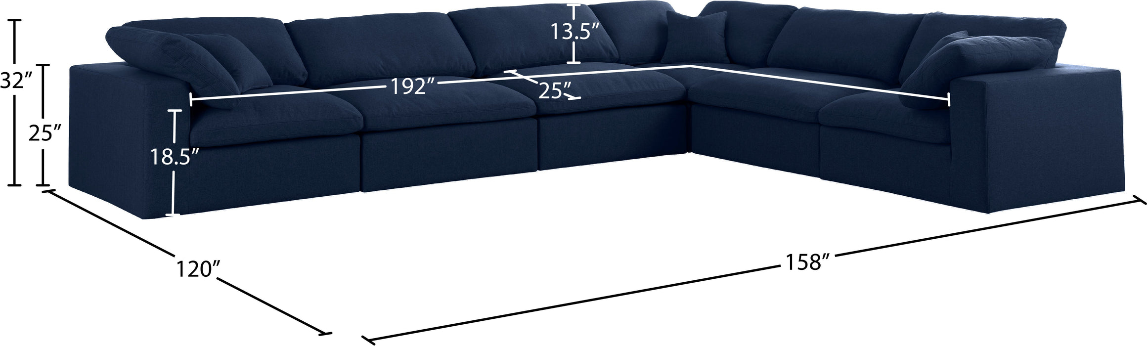 Serene Linen Fabric Deluxe Cloud Modular Sectional - Sterling House Interiors