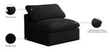 Plush Velvet Standard Cloud Modular Armless Chair - Sterling House Interiors