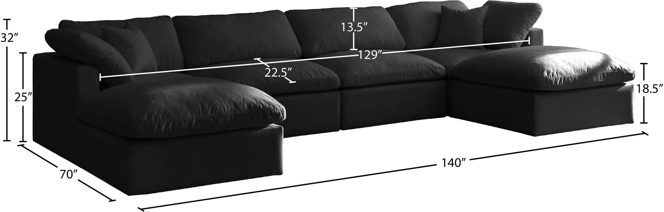 Plush Velvet Standard Cloud Modular Sectional - Sterling House Interiors