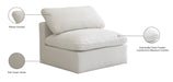 Plush Velvet Standard Cloud Modular Armless Chair - Sterling House Interiors