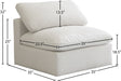 Plush Velvet Standard Cloud Modular Armless Chair - Sterling House Interiors