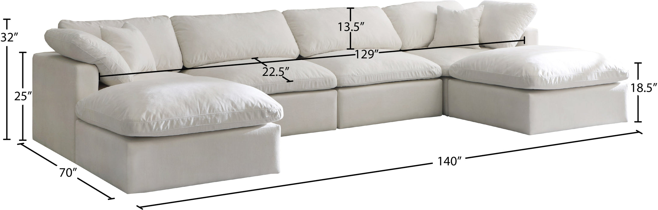 Plush Velvet Standard Cloud Modular Sectional - Sterling House Interiors