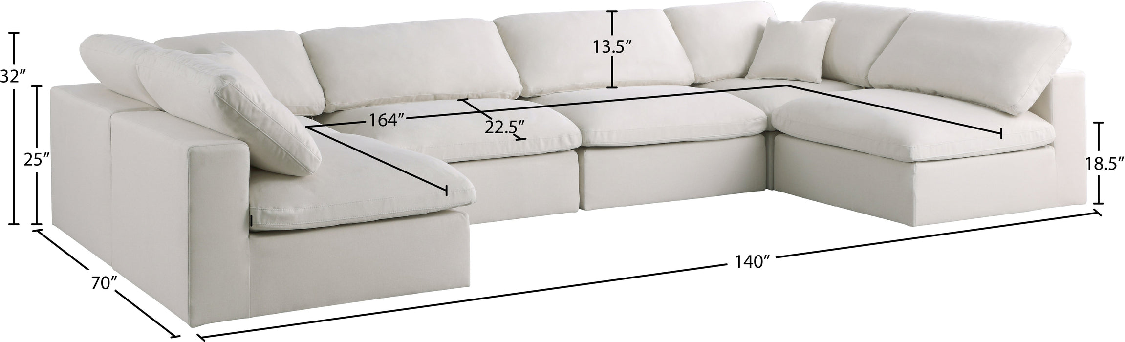 Plush Velvet Standard Cloud Modular Sectional - Sterling House Interiors