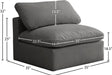 Plush Velvet Standard Cloud Modular Armless Chair - Sterling House Interiors