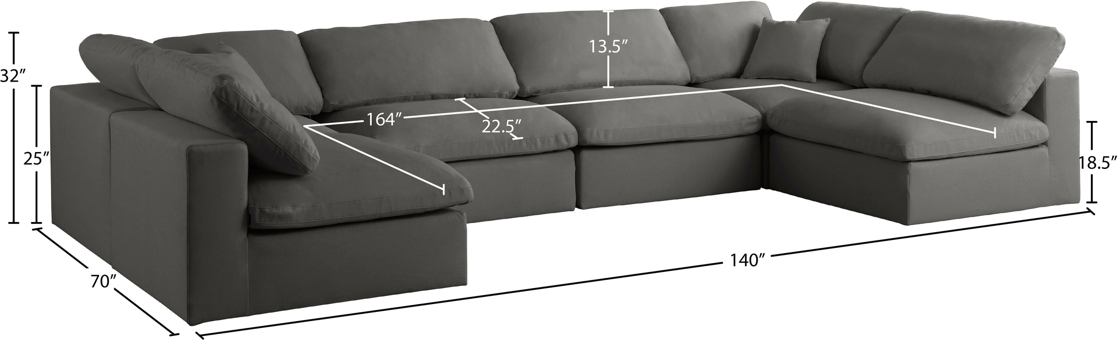 Plush Velvet Standard Cloud Modular Sectional - Sterling House Interiors