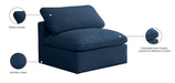 Plush Velvet Standard Cloud Modular Armless Chair - Sterling House Interiors