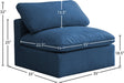 Plush Velvet Standard Cloud Modular Armless Chair - Sterling House Interiors