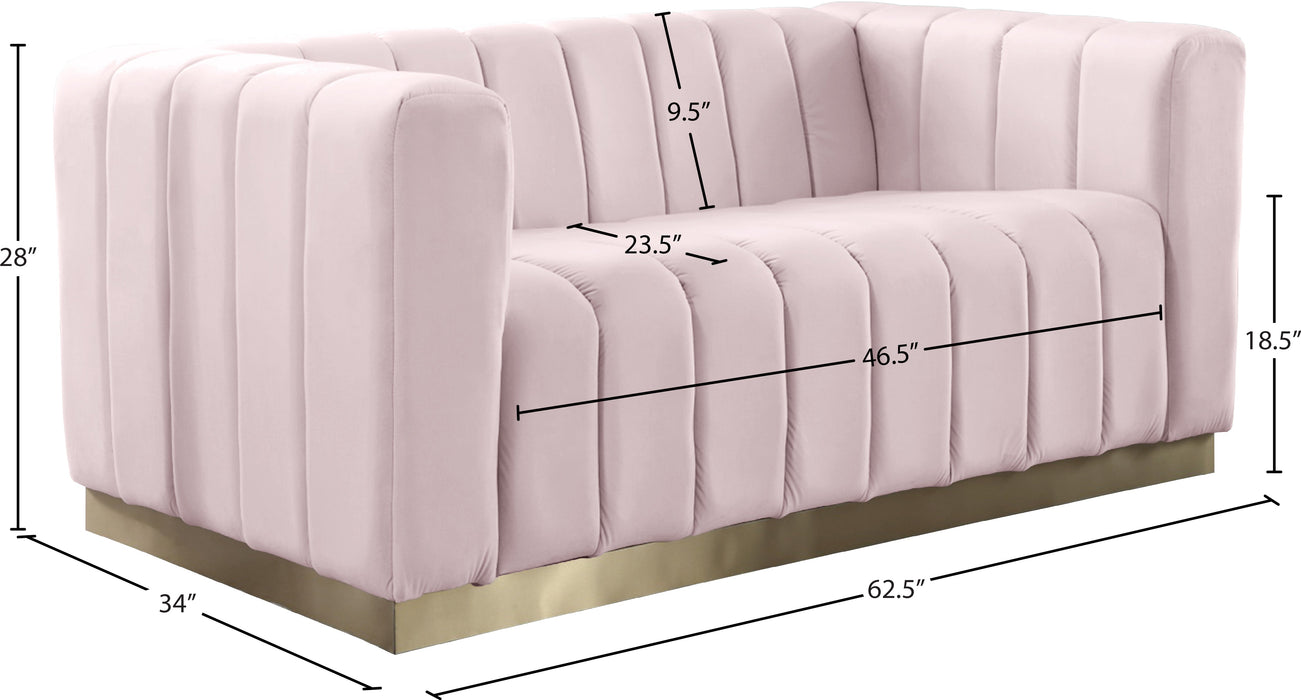 Marlon Velvet Loveseat - Sterling House Interiors