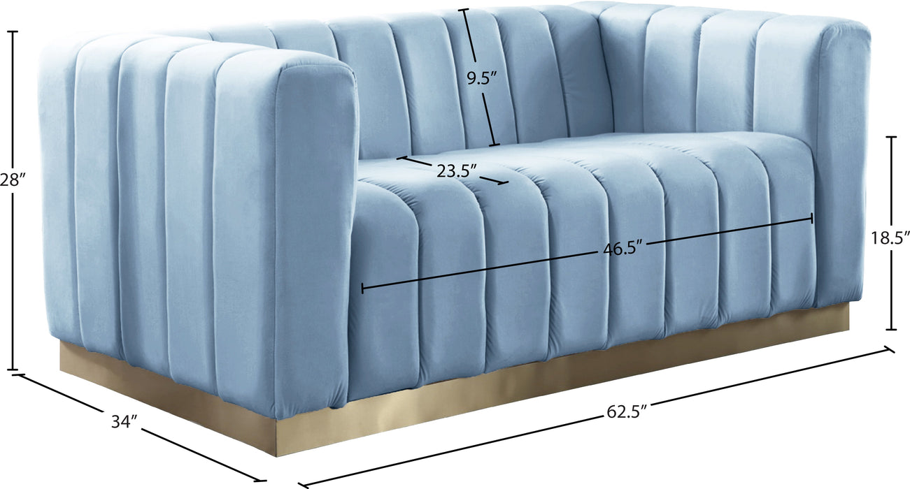 Marlon Velvet Loveseat - Sterling House Interiors