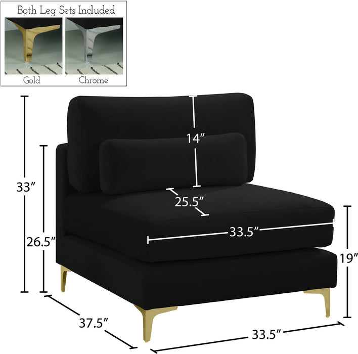 Julia Velvet Modular Armless Chair - Sterling House Interiors