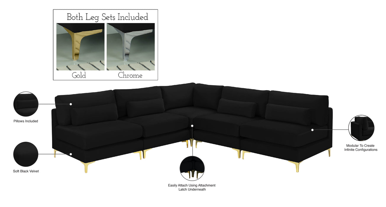 Julia Velvet Modular Sectional (5 Boxes) - Sterling House Interiors