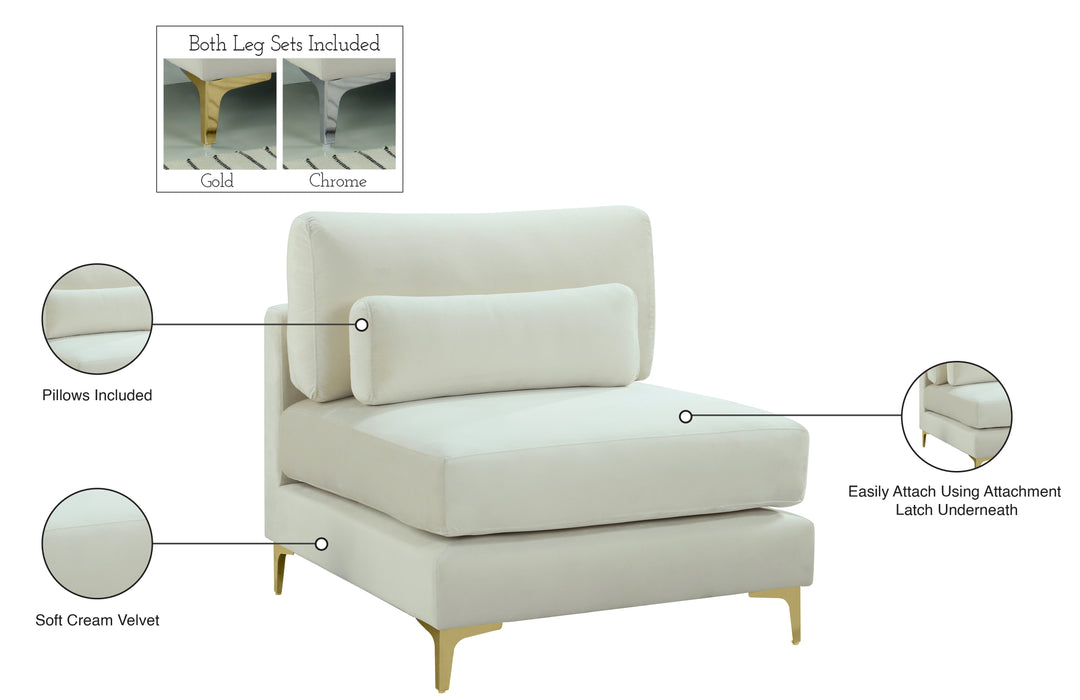 Julia Velvet Modular Armless Chair - Sterling House Interiors