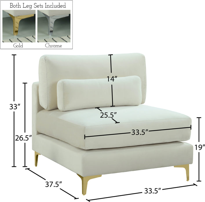 Julia Velvet Modular Armless Chair - Sterling House Interiors